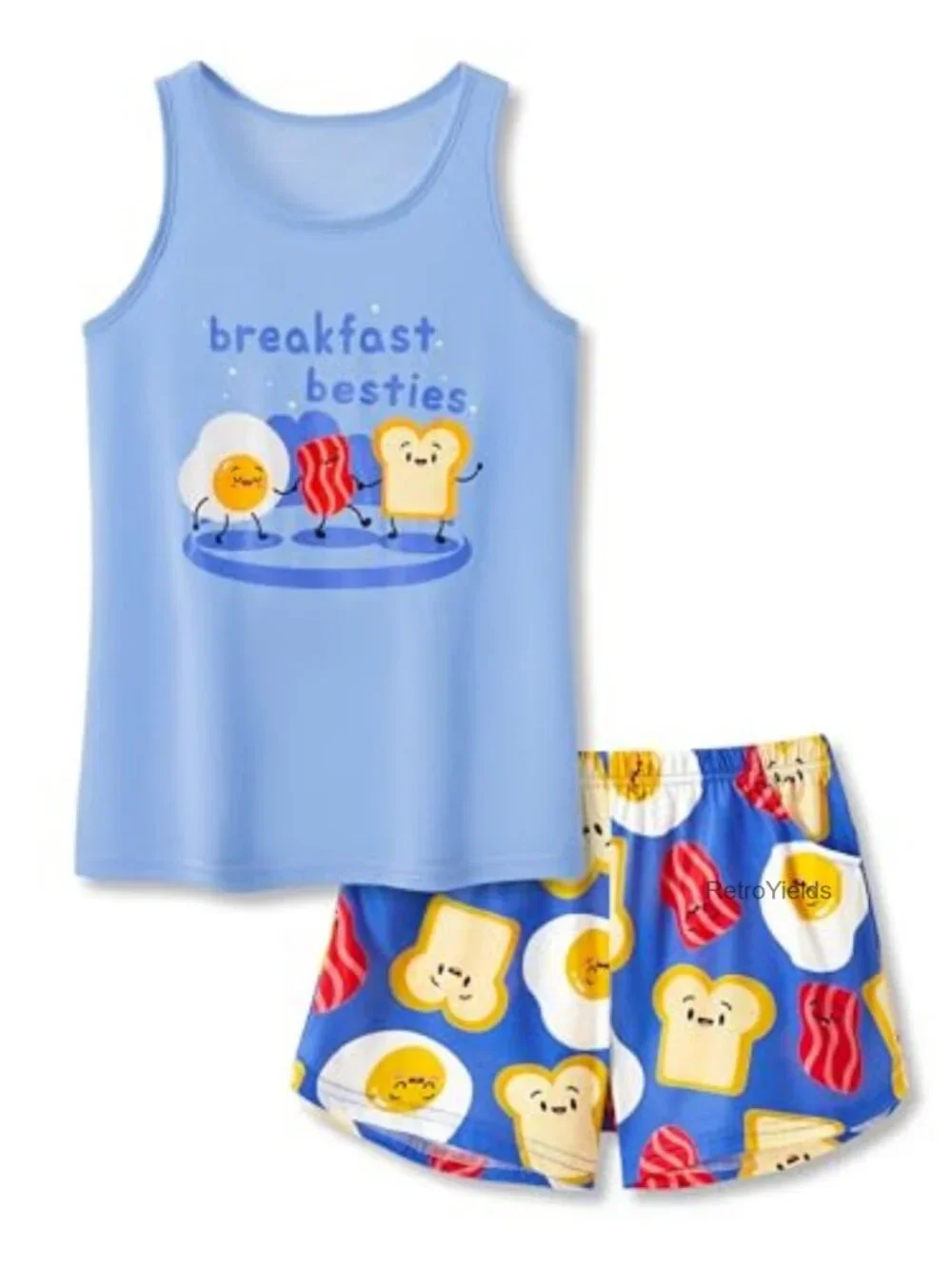 Girls Pajama Set 2-Piece Tie-Dye Tank & Shorts Soft Stretch Sleepwear Sizes 6-18